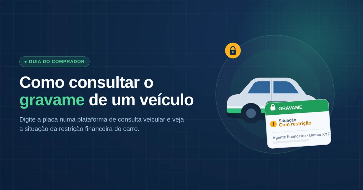 Como consultar o gravame de um veículo passo a passo