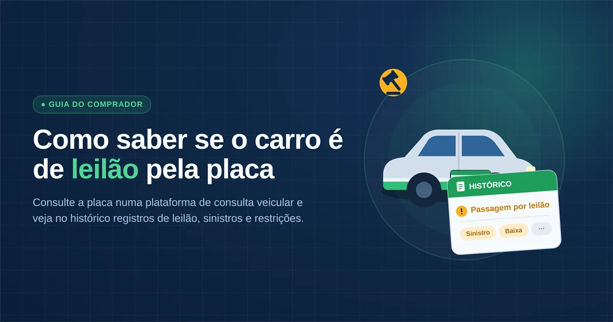 Como saber se o carro é de leilão pela placa